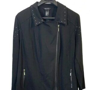 Catherine's Black Label jacket Moto-style Jacket Asymmetrical Zipper Size 0X
